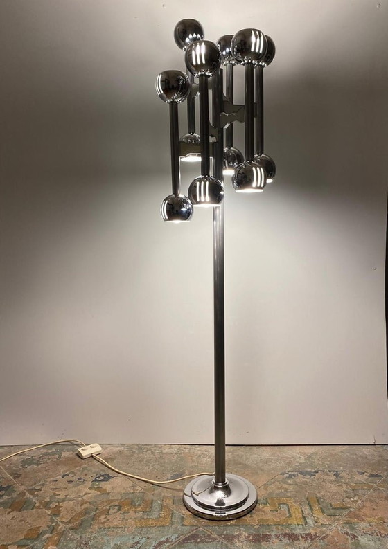 Image 1 of Lampadaire 12 lumières de l'ère spatiale, 1970