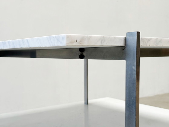 Image 1 of Table basse Pk61 par Poul Kjaerholm Ekc Denmark 1956 avec plateau en marbre de Carrare