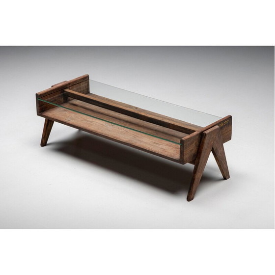 Image 1 of Table basse rectangulaire vintage "Pj-Tb-05-A" par Pierre Jeanneret pour Chandigarh, 1960