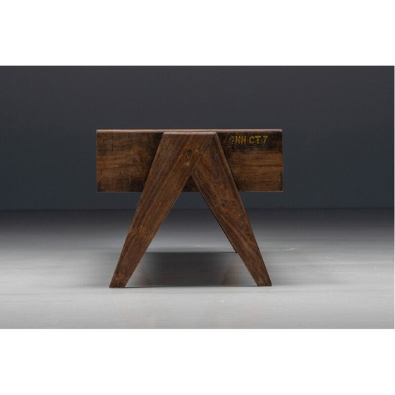 Image 1 of Table basse rectangulaire vintage "Pj-Tb-05-A" par Pierre Jeanneret pour Chandigarh, 1960