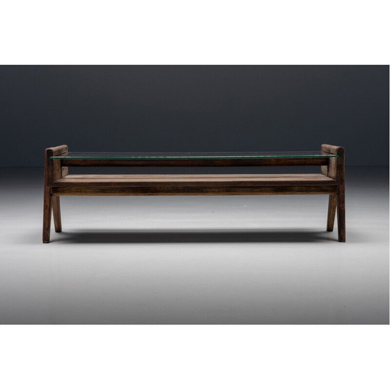 Image 1 of Table basse rectangulaire vintage "Pj-Tb-05-A" par Pierre Jeanneret pour Chandigarh, 1960