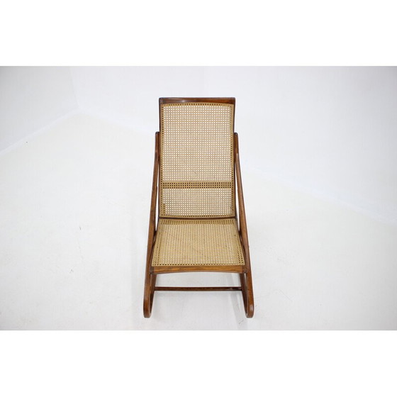 Image 1 of Fauteuil à bascule vintage en bois courbé par Antonin Suman, Tchécoslovaquie années 1960