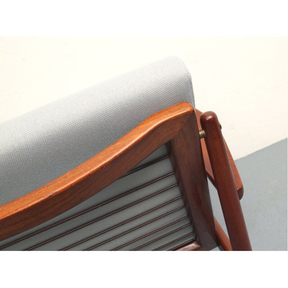 Image 1 of Fauteuil vintage en teck et tissu gris par Arne Vodder pour Glostrup, 1960s