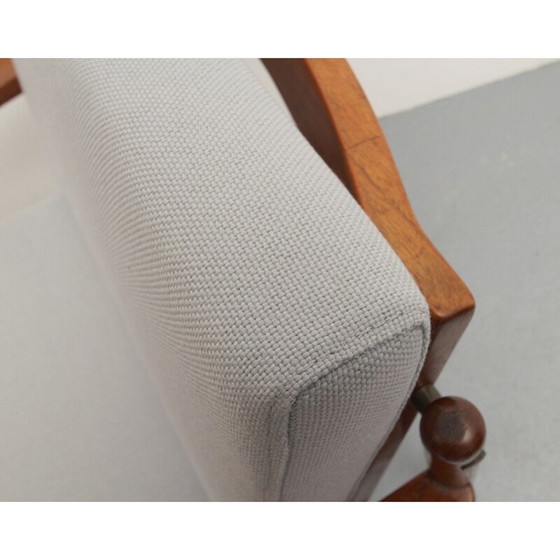 Image 1 of Fauteuil vintage en teck et tissu gris par Arne Vodder pour Glostrup, 1960s
