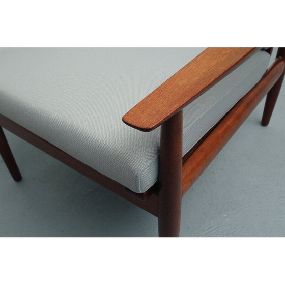 Image 1 of Fauteuil vintage en teck et tissu gris par Arne Vodder pour Glostrup, 1960s