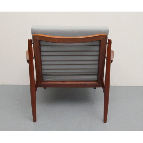 Image 1 of Fauteuil vintage en teck et tissu gris par Arne Vodder pour Glostrup, 1960s