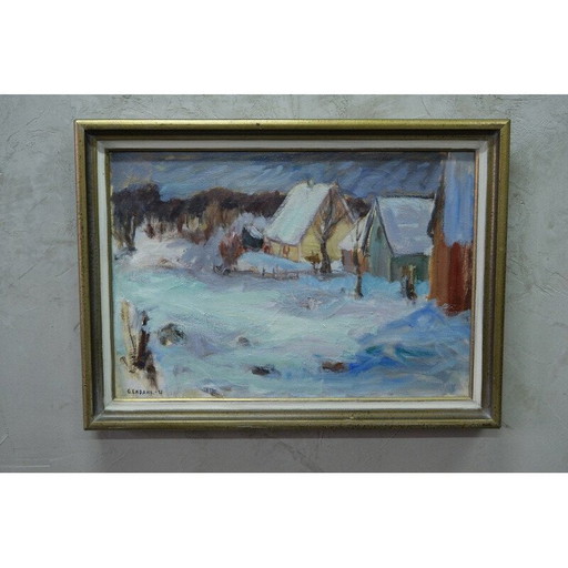 Peinture scandinave vintage de Gunnar Ekdahl, 1943