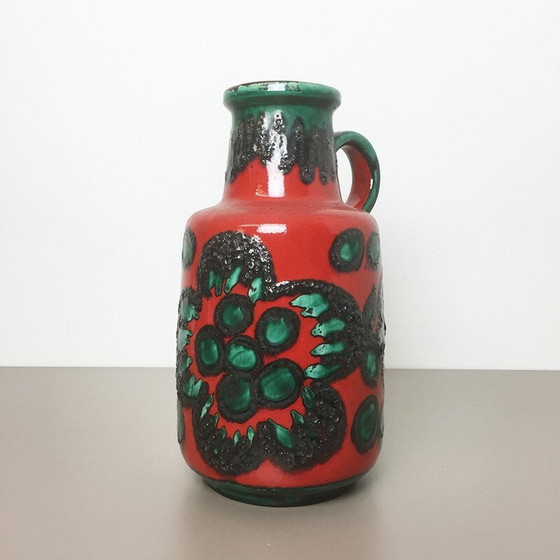 Image 1 of Vase vintage en optique de lave grasse - années 1970