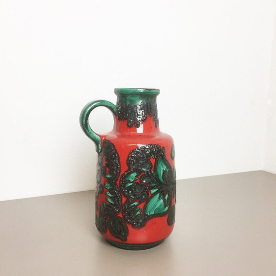 Image 1 of Vase vintage en optique de lave grasse - années 1970