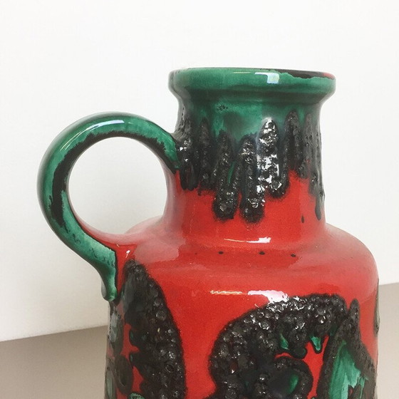 Image 1 of Vase vintage en optique de lave grasse - années 1970