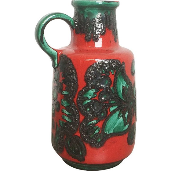 Image 1 of Vase vintage en optique de lave grasse - années 1970