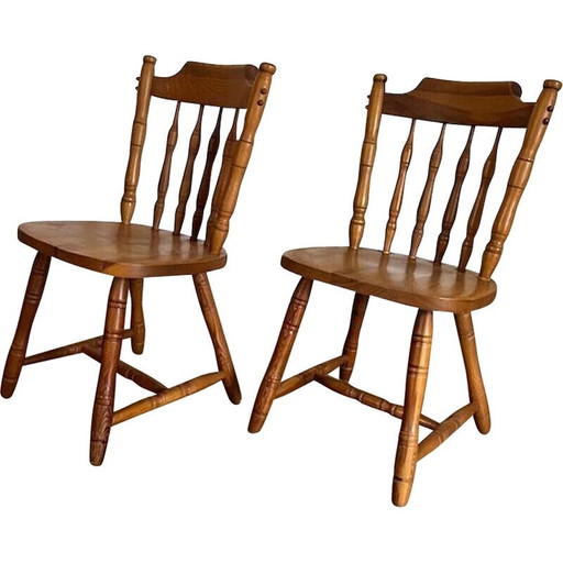 Paire de chaises western vintage en bois