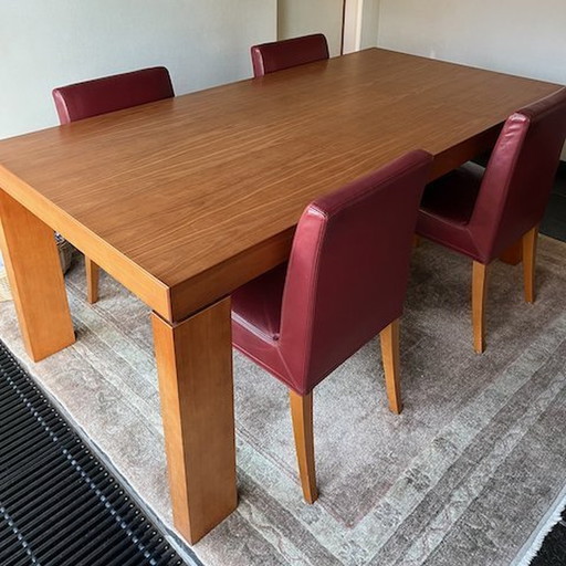 Table de salle à manger en bois extensible