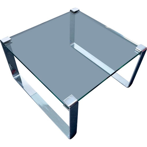 Table d'appoint en verre vintage par Peter Draenert pour Draenert, Allemagne 1960