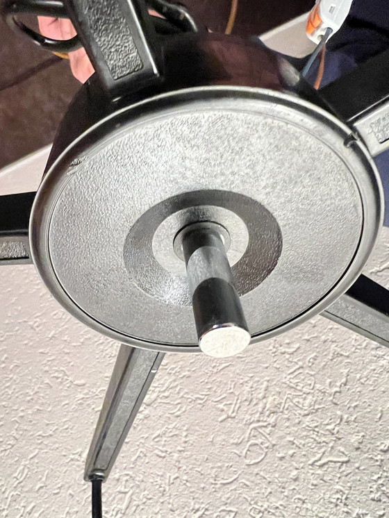 Image 1 of Mid Century Lampe en cascade de Baum Leuchten Neheim Hüsten Avec La Référence 8000/5. Avec 5 corps lumineux En teck, verre