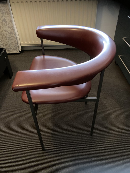 2 x Chaise Meander de Rudolf Wolf, années 1960, tapisserie d'origine