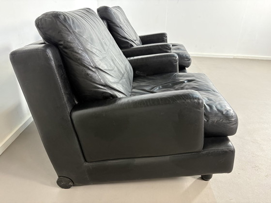 Image 1 of 2 x Rares fauteuils Artifort en cuir noir