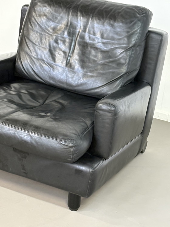 Image 1 of 2 x Rares fauteuils Artifort en cuir noir