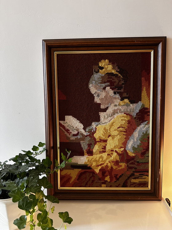 Image 1 of Cadre vintage avec broderie