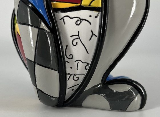 Image 1 of Édition limitée Romero Britto "Happy Cat" Figurine Avec Signature Et Marquage