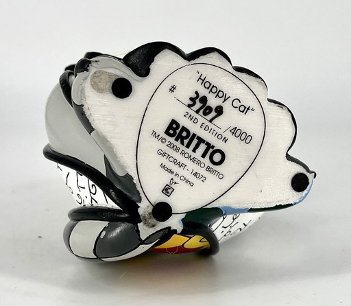 Édition limitée Romero Britto "Happy Cat" Figurine Avec Signature Et Marquage