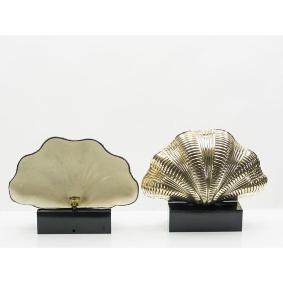 Image 1 of Paire de lampes vintage en laiton massif, Italie 1960