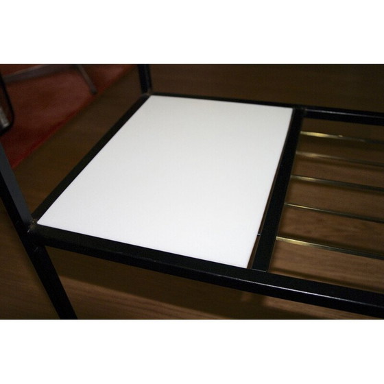 Image 1 of Table d'appoint vintage en acier et laiton 1950