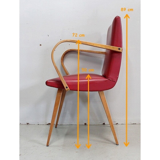 Image 1 of Fauteuil vintage en hêtre naturel clair, 1950