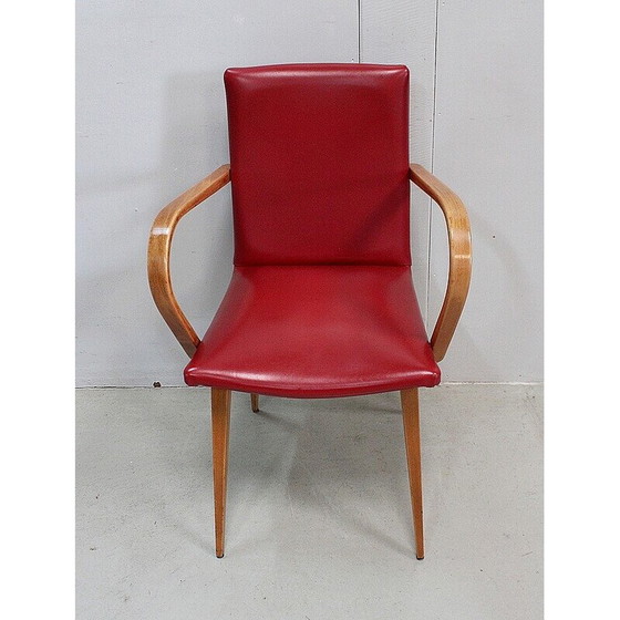Image 1 of Fauteuil vintage en hêtre naturel clair, 1950