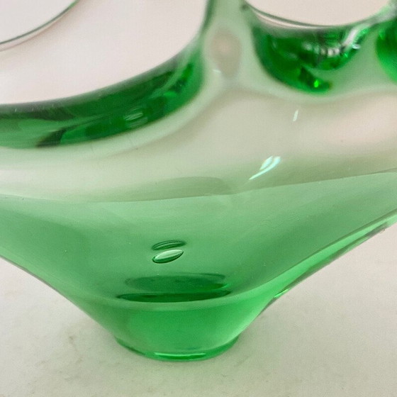 Image 1 of Gondole vintage en verre de Murano vert pour Cristallo Venezia Ccc, Italie 1960