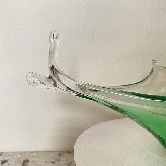 Image 1 of Gondole vintage en verre de Murano vert pour Cristallo Venezia Ccc, Italie 1960