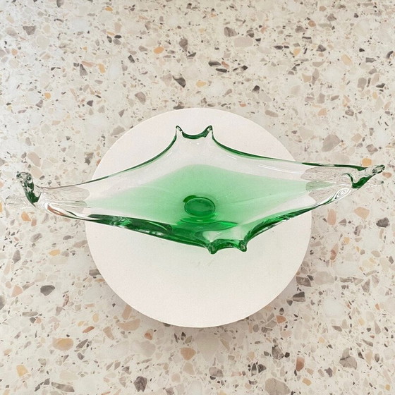 Image 1 of Gondole vintage en verre de Murano vert pour Cristallo Venezia Ccc, Italie 1960