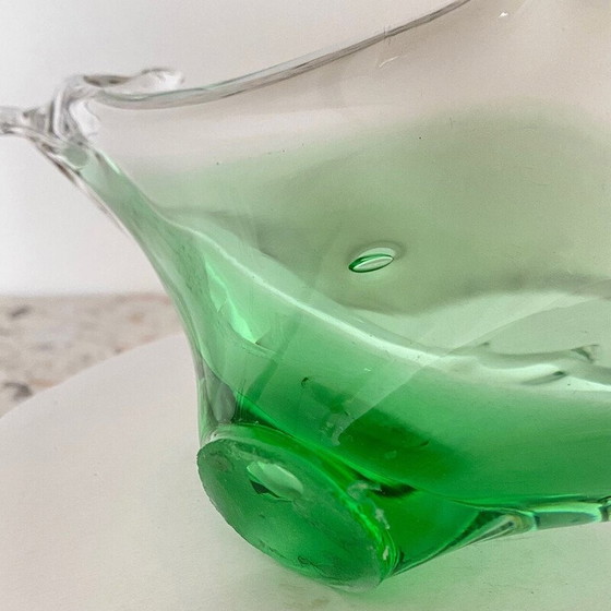 Image 1 of Gondole vintage en verre de Murano vert pour Cristallo Venezia Ccc, Italie 1960