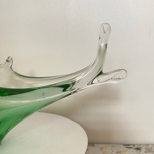 Gondole vintage en verre de Murano vert pour Cristallo Venezia Ccc, Italie 1960