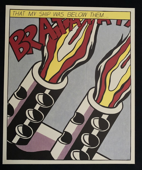 Image 1 of Roy Lichtenstein : Triptychon As I Opened Fire. Edition Stedelijk Museum Amsterdam 1964.