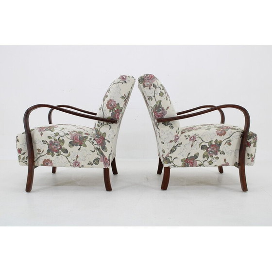 Image 1 of Paire de fauteuils vintage en hêtre teinté, Tchécoslovaquie 1960