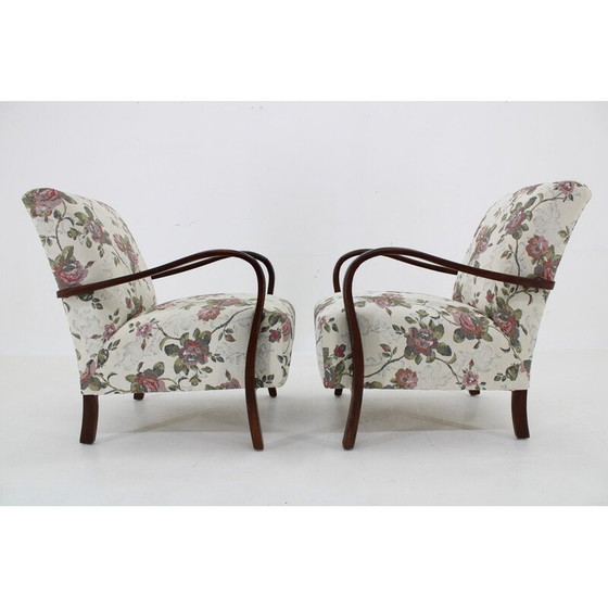 Image 1 of Paire de fauteuils vintage en hêtre teinté, Tchécoslovaquie 1960