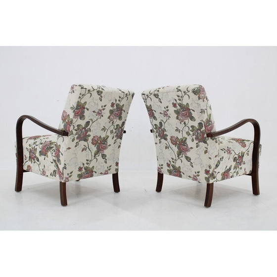Image 1 of Paire de fauteuils vintage en hêtre teinté, Tchécoslovaquie 1960