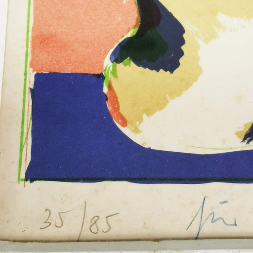 Lithographie vintage "Portrait d'une tête en couleur" par Horst Antes, Allemagne 1970