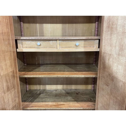 Armoire de chambre amovible Vintage Art Deco en ronce de noyer, 1940