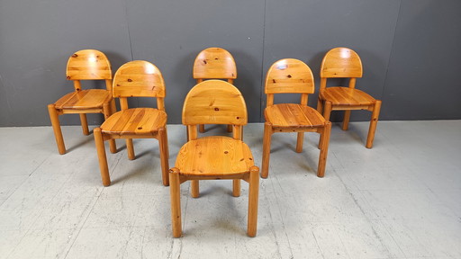 Chaises de salle à manger en pin - 1980S - Lot de 6