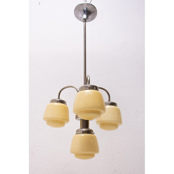 Image 1 of Lustre vintage à trois bras en métal chromé, 1930