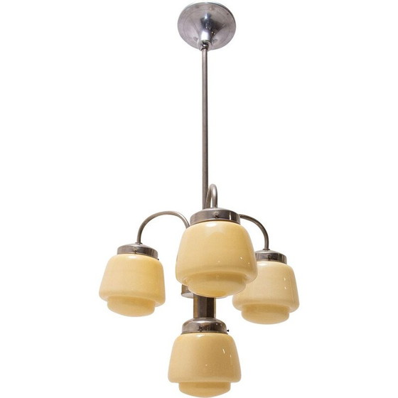 Image 1 of Lustre vintage à trois bras en métal chromé, 1930
