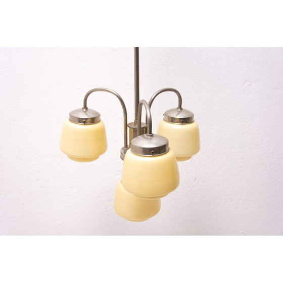 Image 1 of Lustre vintage à trois bras en métal chromé, 1930