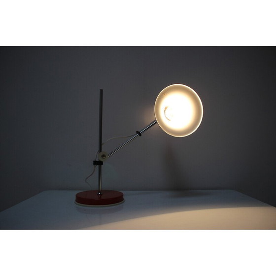 Image 1 of Lampe de table Vintage Spage Age en métal et chrome, Hongrie 1970