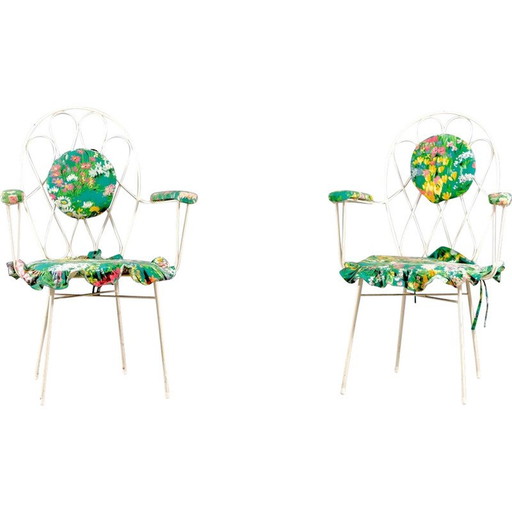 Paire de chaises vintage en fer blanc, Allemagne 1960