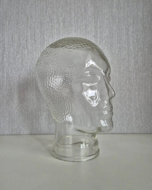 Tête en verre vintage