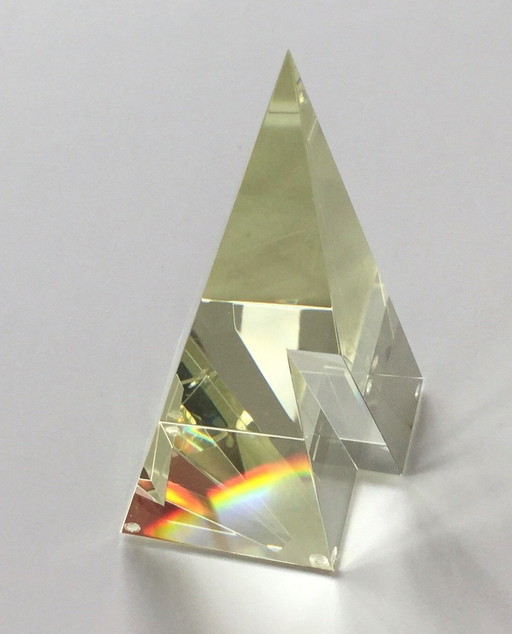 " Pyramide" Objet en verre de George Broft