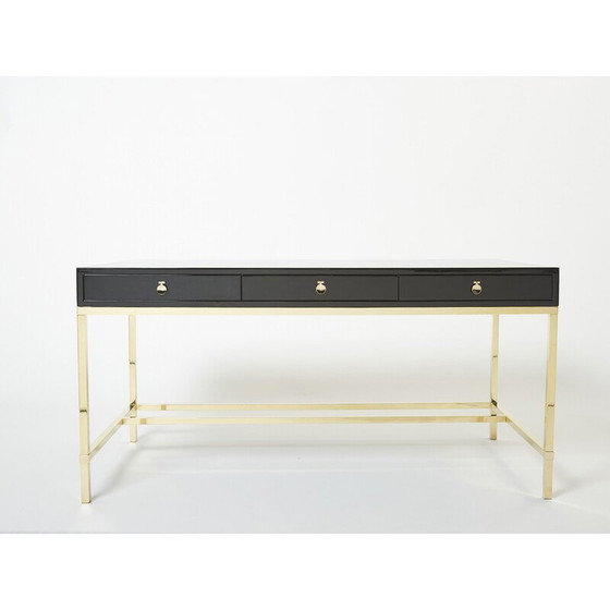 Image 1 of Bureau vintage en laque noire par Guy Lefevre pour Maison Jansen, 1970