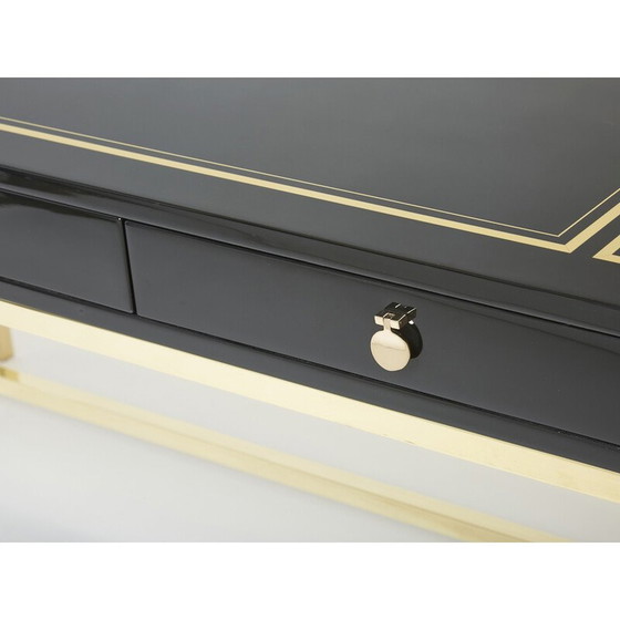 Image 1 of Bureau vintage en laque noire par Guy Lefevre pour Maison Jansen, 1970